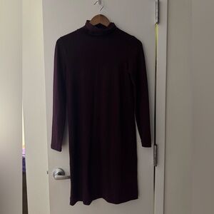 J. Crew Deep Burgundy Long Sleeve Dress